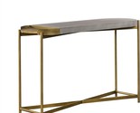 Armen Living Dua Console Table, 4.72&quot; W, Medium Grey Concrete top/Antiqu... - $868.99