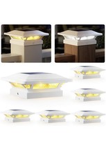 6 4X4 Solar Post Cap Lights 16 Leds 2 Modes 3.5X3.5 4X4 Wooden Vinyl Pos... - $741.12 MXN