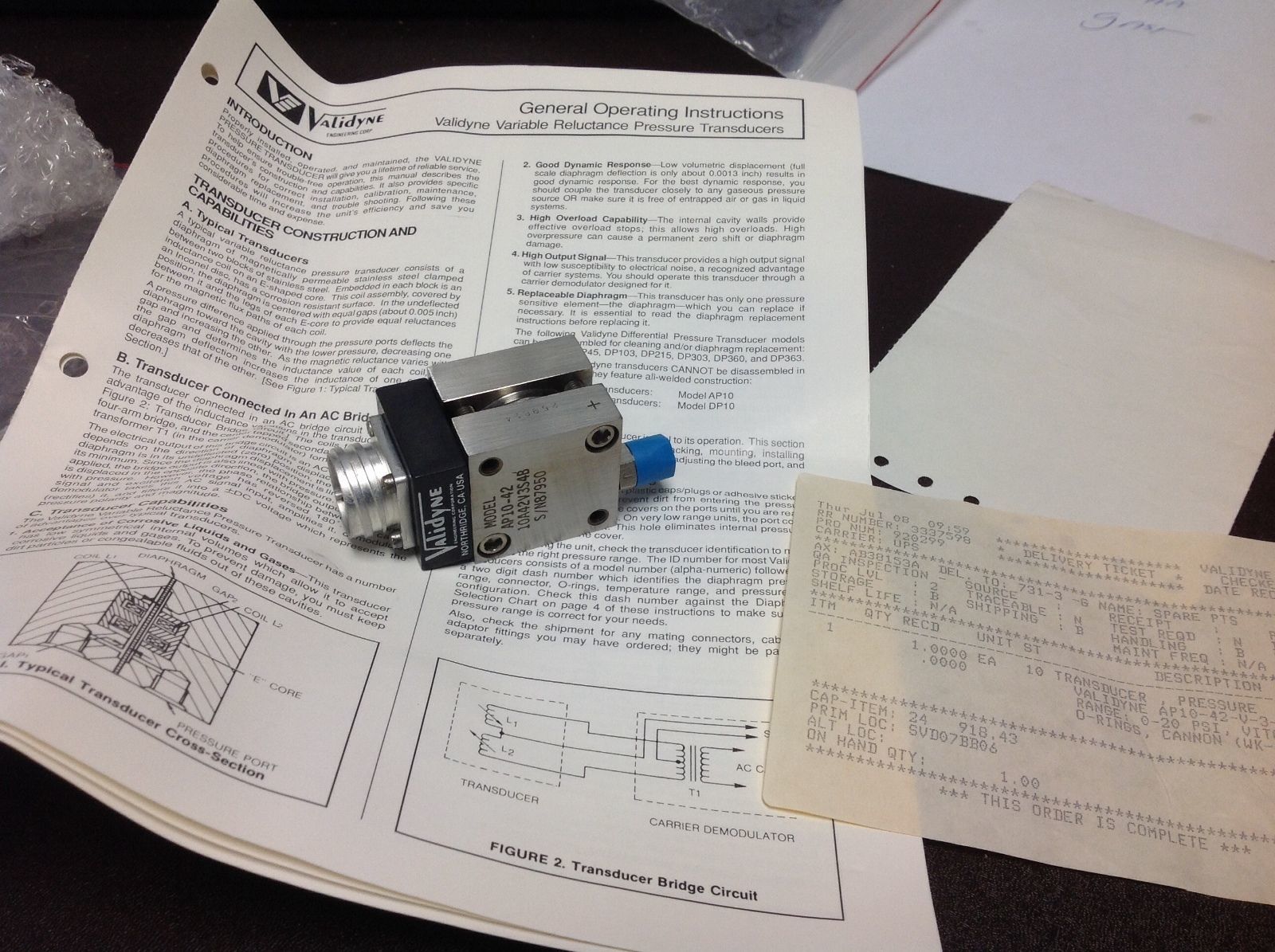 VALIDYNE AP10 AP10-42 Variable Reluctance Absolute Pressure Sensor DATA ... - $127.71