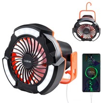 Portable Camping Fan For Tents, 3-In-1 Rechargeable Tent Ceiling Fan With Led Li - £28.86 GBP