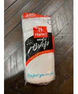 Vintage 1992 HANES 3 Pack of Mens White Briefs Underwear - NOS Size 38 - $47.78 CAD