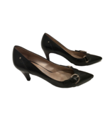 SALVATORE FERRAGAMO &quot;Neck&quot; Black Leather Pointed Toe Pump - Size 9C - $155.00