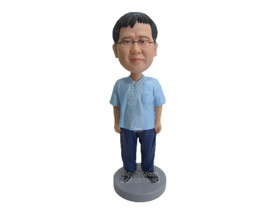 Custom Bobblehead Handsome Male In Comfortable Casual Clothes - Leisure &amp; Casual - £70.57 GBP