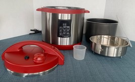 RED 6-Quart FAGOR Stainless-Steel  3-in-1 Multi-Cooker Slow &amp; Pressure C... - £46.38 GBP
