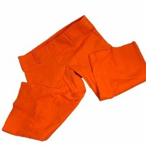 Vintage La Belle Women&#39;s Capri Pants Size 13 Orange Ribbed Stretch USA - £14.00 GBP