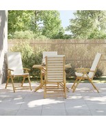 vidaXL Garden Reclining Chair Set of 4 Cream White Bamboo Four-piece set - $751.29 CAD