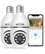 Woolink 2Pcs Light Bulb Security Camera 3Mp, Camera Bulb, Remote App Acc... - $35.97