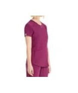 ScrubStar Ladies Notch Neck Top Wine Size M - $331.07 MXN