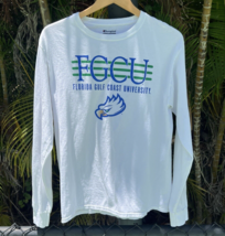 Champion FGCU T-Shirt Florida Gulf Coast University Men Medium White Long Sleeve - £14.07 GBP