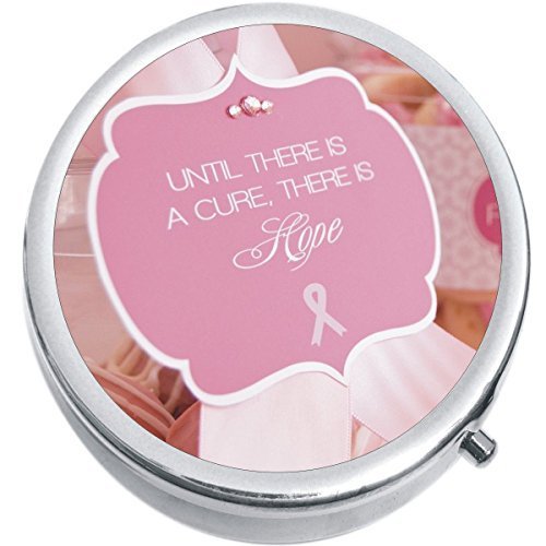 Hope Pink Ribbon Breast Cancer Medicine Vitamin Compact Pill Box - £7.80 GBP