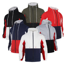 Men&#39;s Fashion Casual Polo Collar Contrast Color Double-layer Hooded Jacket - $27.93+