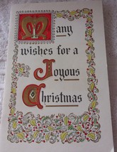 Vintage Many Wishes For A Joyous Christmas Card With Newspaper Clipping - $399.00