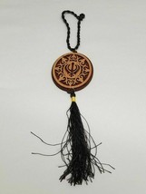 Punjabi Sikh Wooden Khanda Stunning Pendant Evil Protection Car HANGER Brown QQA - £7.73 GBP