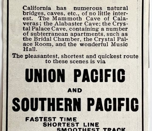 1904 Union Southern Pacific Railway California Caves Advertisement Railroad - $19.99