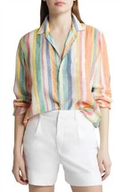 Frank &amp; Eileen relaxed button-up shirt in Orange/Yellow - size 2XS - £111.62 GBP