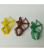 Lot of 3 Plastic Indians Vintage 1 1/2&quot; Wild West Toy Figures with Bow &amp;... - £3.02 GBP