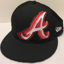 Vintage Atlanta Braves Big A New Era 59Fifty Logo Baseball Cap 7 1/8 Hat... - $39.59