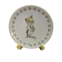 Vintage 1988 Precious Moments &quot;May&quot; Monthly Mini Plate &amp; Stand Enesco Im... - $9.87