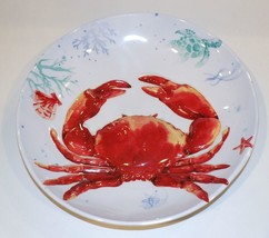 Large Panama Jack Home Melamine Red Crab Turtle Coastal Oc EAN 14&quot; Serving Bowl - £22.92 GBP