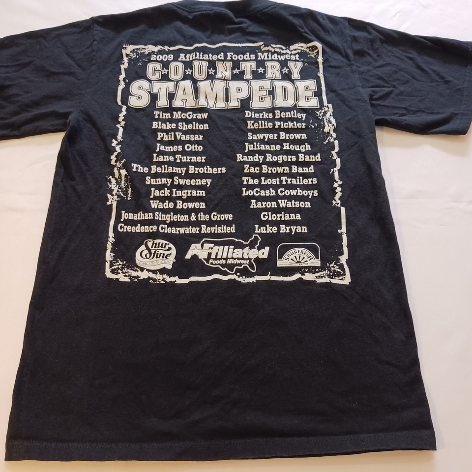 Anvil Country Stampede Country Print Design 2009 Cotton T-shirt Adult Size Small Item image 3