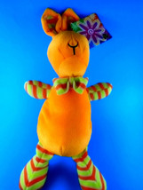 Orange Bunny Rabbit Plush Whimsical Embroidered Eye Sugar Loaf 16" Mint With Tag - $13.85
