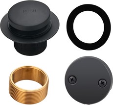 Black Tub Drain Tip-Toe Tub Trim Set Conversion Kit Assembly,, Matte Black - £31.16 GBP