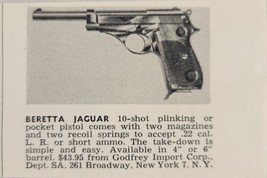 1958 Print Ad Beretta Jaguar 10 Shot .22 Cal Pocket Pistols Godfrey Import NYC - £6.12 GBP