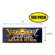 100 PACK 3.37&quot;x 9&quot; THE RETURN OF THE GREAT MAGA KING Sticker Decal BS0460 - £67.16 GBP