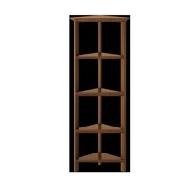 60" Walnut Solid Wood Four Tier Corner Bookcase - $4,082.51 MXN