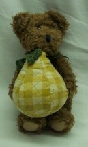 Boyds Brown Teddy With Plaid Yellow Pear 8&quot; Plush Stuffed Animal Toy - £12.27 GBP