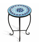 Outdoor Indoor Accent Table Plant Stand Cobalt Blue Color Scheme Garden ... - £63.77 GBP