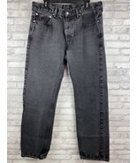 Levi&#39;s 505 Denim Jeans 36 X 34 Black Straight Leg - $23.97