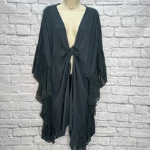 O&#39;Neill Rosaleen Kimono Cover Up Swim Size XS/S Dark Gray Crochet New - £31.02 GBP