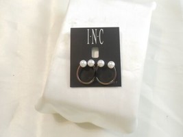 INC International Concepts size 7 Gold Tone Sim. Pearl Double Ring C699 $29 - $12.47