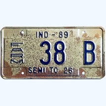 1989 United States Indiana Farm Semi Tractor License Plate 38 B - £13.23 GBP