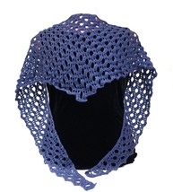 Lightweight, Openwork, Blue, crochet shawl. BL-3 - $95.00