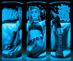 Glow in the Dark Jinx Was Here Arcane League of Anime Legends Cup Mug Tumbler - $22.72