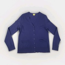 Lord &amp; Taylor 100% Extra‑Fine Merino Wool Petite Cardigan w/Pockets • Na... - $28.70
