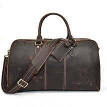Big capacity Crazy Horse Leather Men Travel Bag Vintage Genuine cowhide leather  - £366.69 GBP
