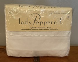New Vintage 90s Lady Pepperell Twin Sheet Set Scroll White Deep Fitted USA - $19.89