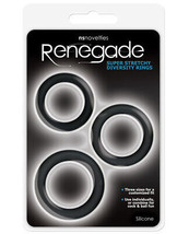 Renegade Diversity Rings - Black Pack Of 3 - $8.61