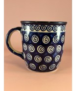 Boleslawiec Handmade Cobalt Blue Swirl Coffee Mug Made in Poland - $9.90
