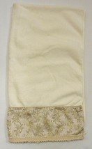 CROSCILL Bath Towel Cord &amp; Floral Fabric Trim 27x49&quot; Ivory Cotton Pink Trim - $34.95