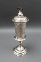 Antique Large Silver Engraved Presentation Goblet Cup And Cover W/ Eagle Finial - £1,569.45 GBP