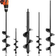 Auger Drill Bit for Planting Set of 4, Garden Ground Earth Spiral Drill Bits and - £32.05 GBP