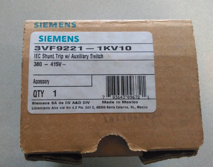 Primary image for Siemens 3VF9221-1KV10 IEC Shunt Trip W/ Auxiliary Switch