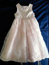 DRESS Girls PERFECTLY DRESSED Pink Floral Rosette Dressy Flower Girl Sz ... - £23.97 GBP