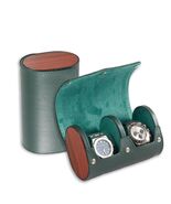 Bey Berk Radford Two Watch Case in Hunter Green Leather - $1,980.24 MXN