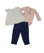 Carter&#39;s Baby Girl 3pc Short/Long Sleeve Tops, Bodysuit &amp; Pants Set (6M)... - $251.80 MXN