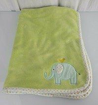 Falls Creek Baby Blanket Green Elephant Bird Polka Dot Plush Fleece Orange Blue - £55.02 GBP